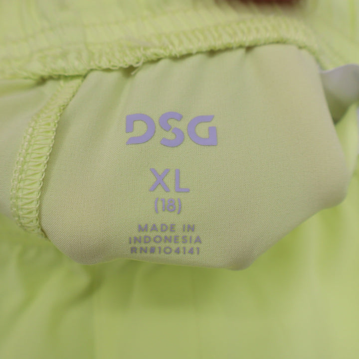DSG Boys Agility Short XL 18 Light Lime Neon Yellow Moisture Wicking UV 50+ NEW