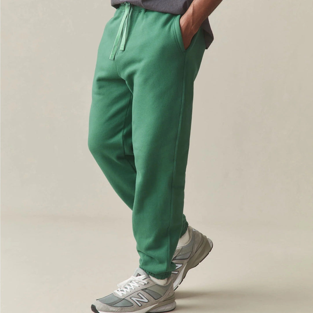 American Giant Classic Sweatpants Men Large Green Cotton Fleece Drawstring Waist