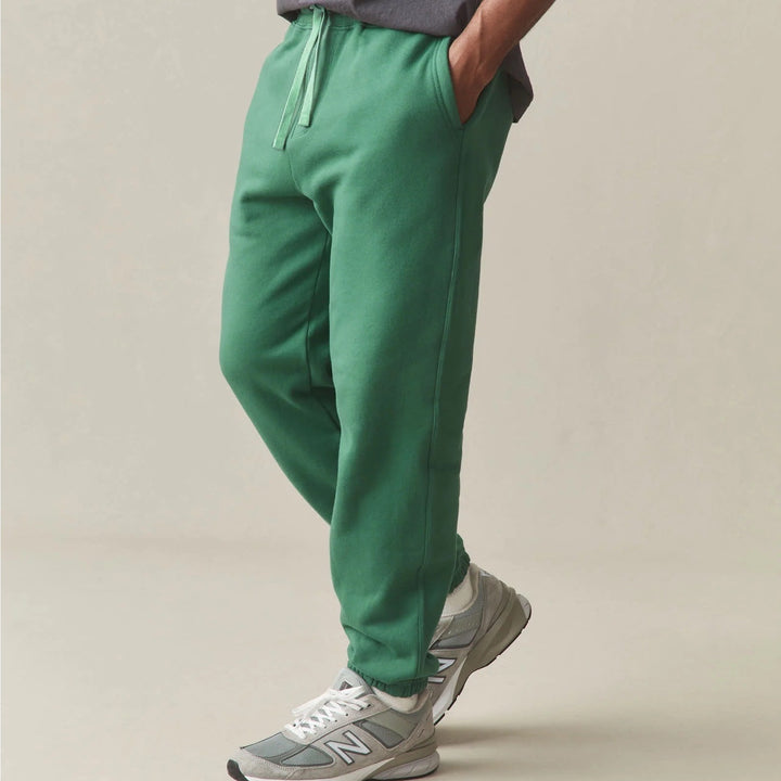 American Giant Classic Sweatpants Men Large Green Cotton Fleece Drawstring Waist