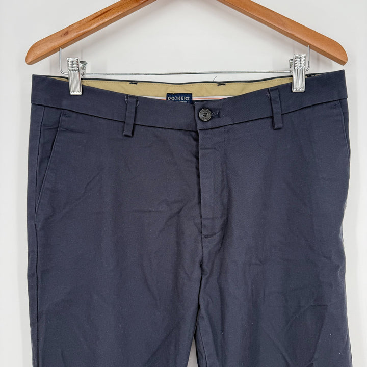 Dockers Flex Comfort Slim Fit Chino Pants Mens 33x34 Blue Cotton Stretch Formal