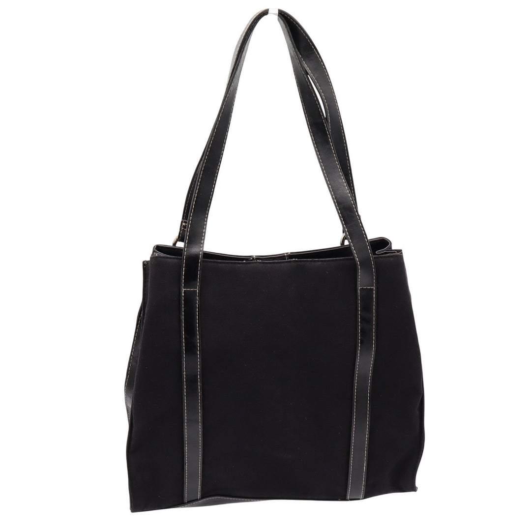 Rosetti Shoulder Bag Womens Large Tote Black Tonal Floral Buckle Trim Good