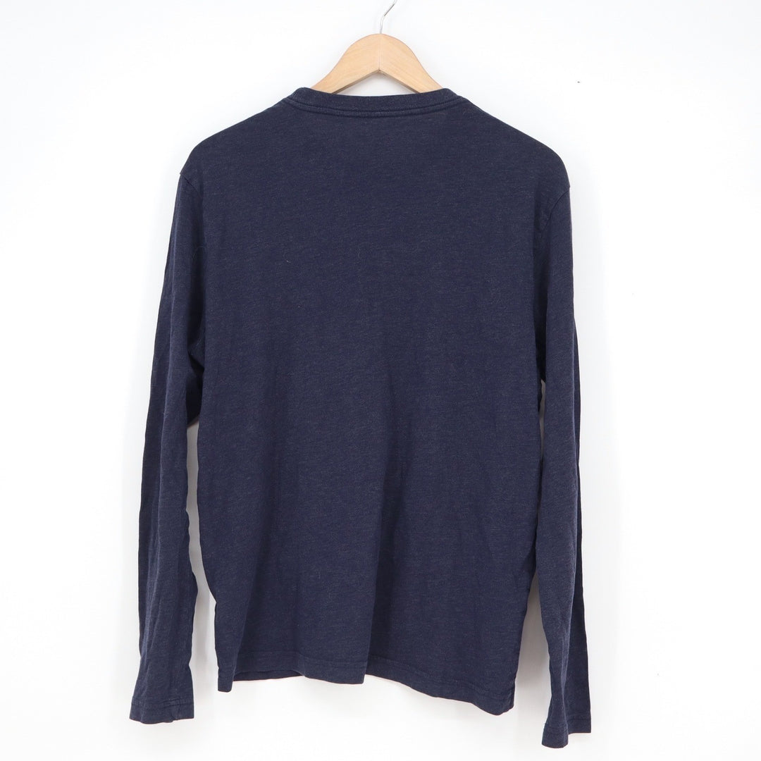 H&M Mens Regular Fit Long Sleeve Crew Neck T-Shirt Navy Blue Heather Size M