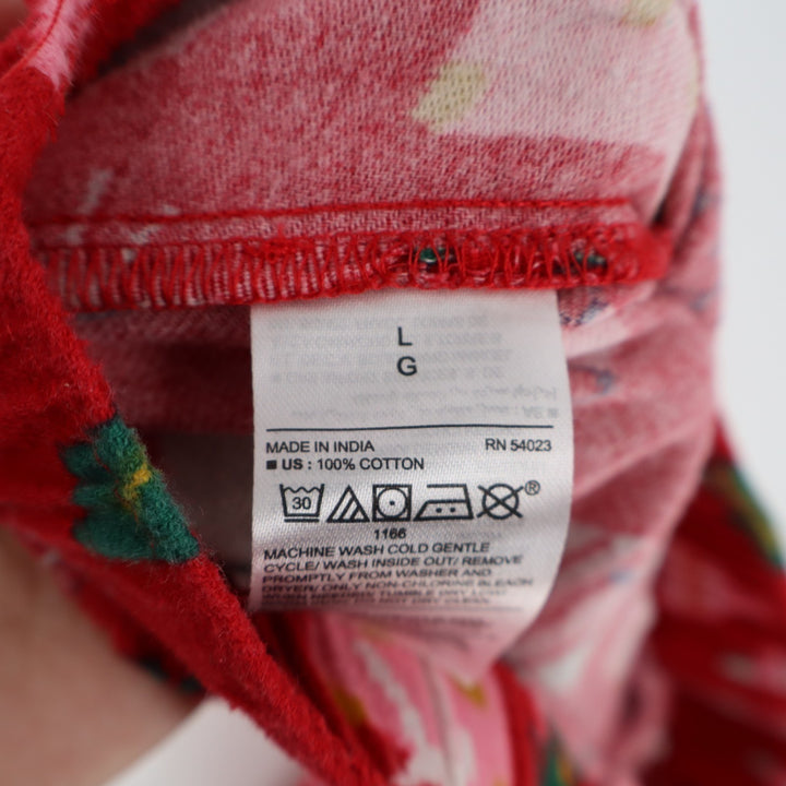 Old Navy Flannel Pajama Pants Womens Large Red Christmas Drawstring Waist Cotton