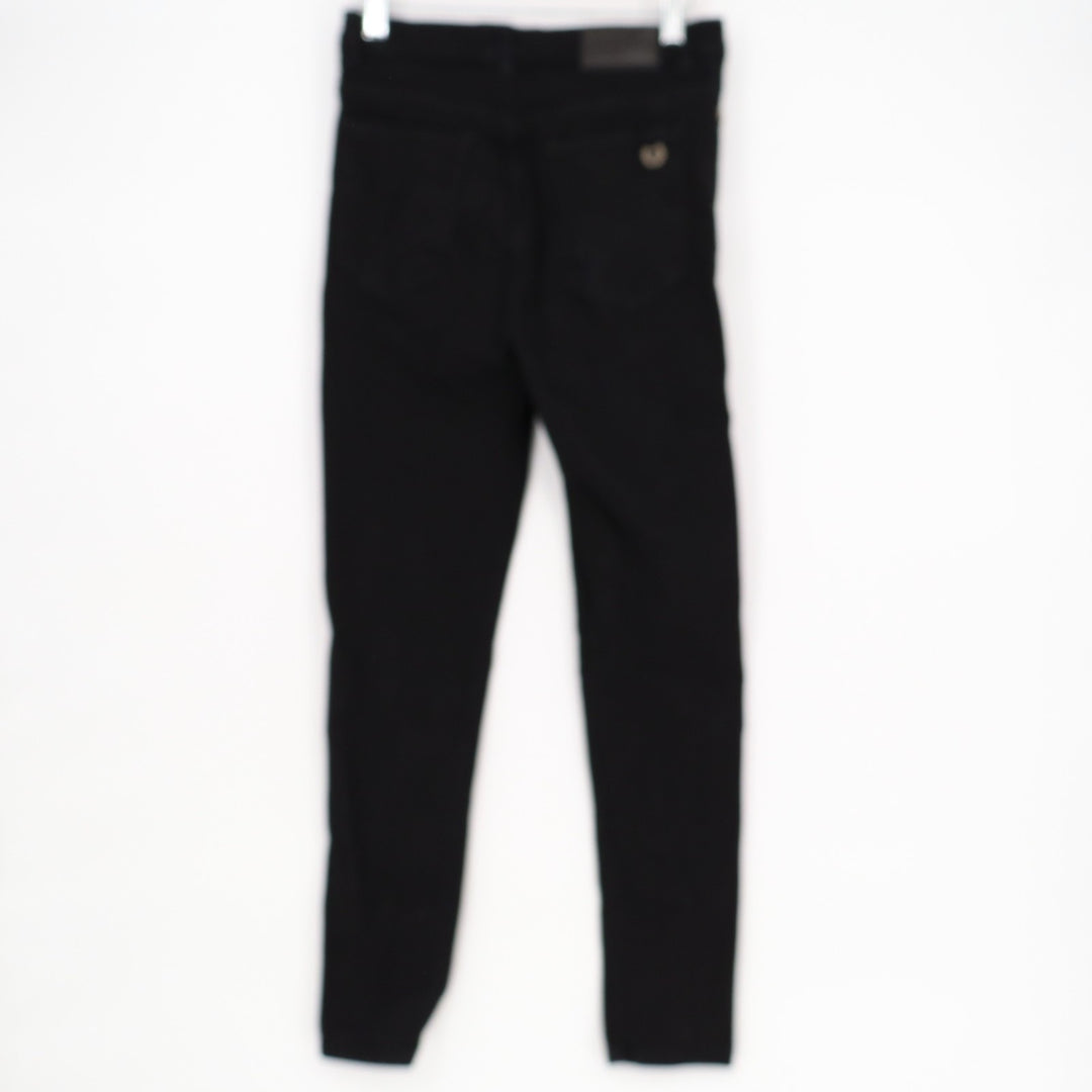 Chiper Jeans Womens W27 Black Denim Cotton Preppy 5-Pockets High Rise Skinny Leg