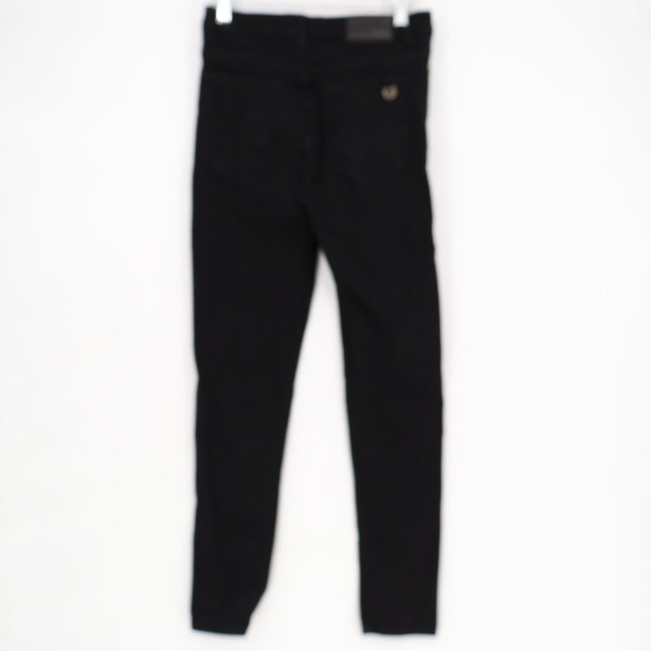 Chiper Jeans Womens W27 Black Denim Cotton Preppy 5-Pockets High Rise Skinny Leg