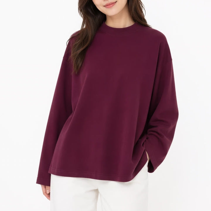 Old Navy Sweater Womens XL Burgundy Cotton Knit Long Sleeve Mock Neck Pullover