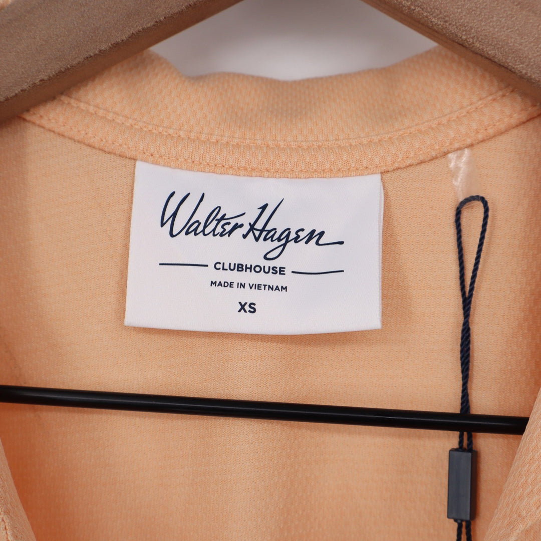 Walter Hagen Clubhouse Scallop Sleeveless Polo Shirt Peach Fuzz Womens XS New