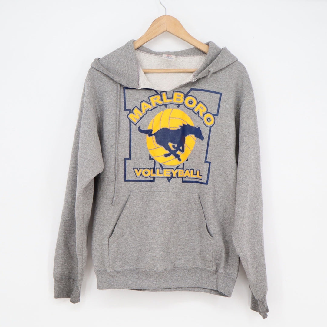 Jerzees Super Sweats Marlboro Volleyball Mustang Hoodie Gray Mens Medium