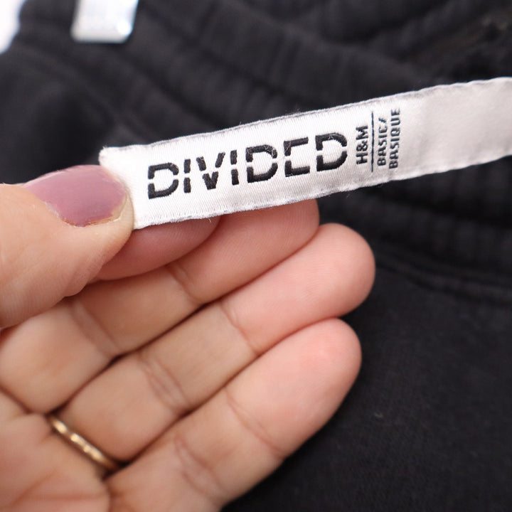 H&M Divided Black Jogger Sweatpants XS Drawstring Elastic Waist Fleece