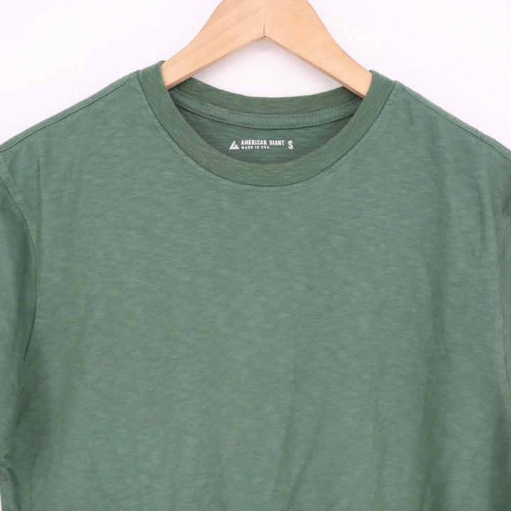 American Giant Premium Slub T-Shirt Mens S Green Cotton Short Sleeve Crew Neck