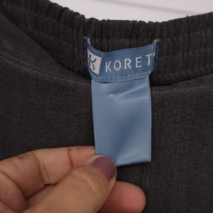 Koret Womens Charcoal Grey Elastic Waist Straight Leg Pull On Pants Size OS