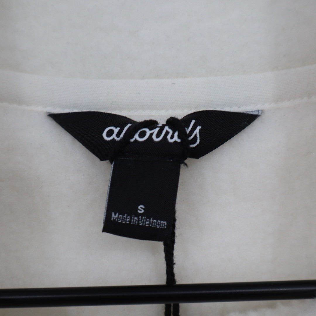 Allbirds Fluff Fleece Jacket Women Small White Pockets Cozy Quarter Snap Outdoor
