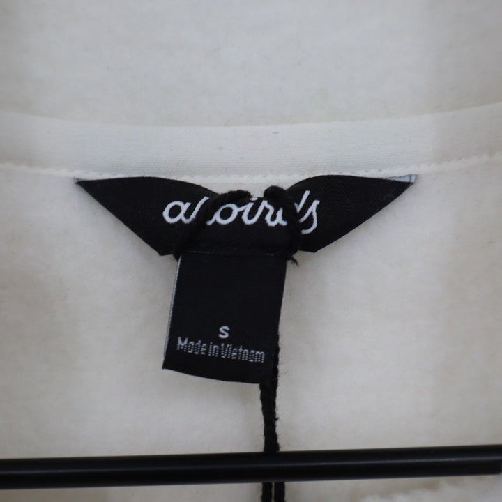 Allbirds Fluff Fleece Jacket Women Small White Pockets Cozy Quarter Snap Outdoor