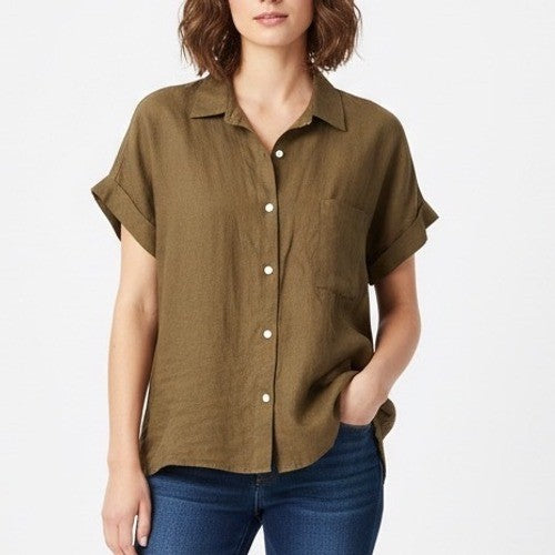 American Giant Women's Linen Top Size M Made In USA