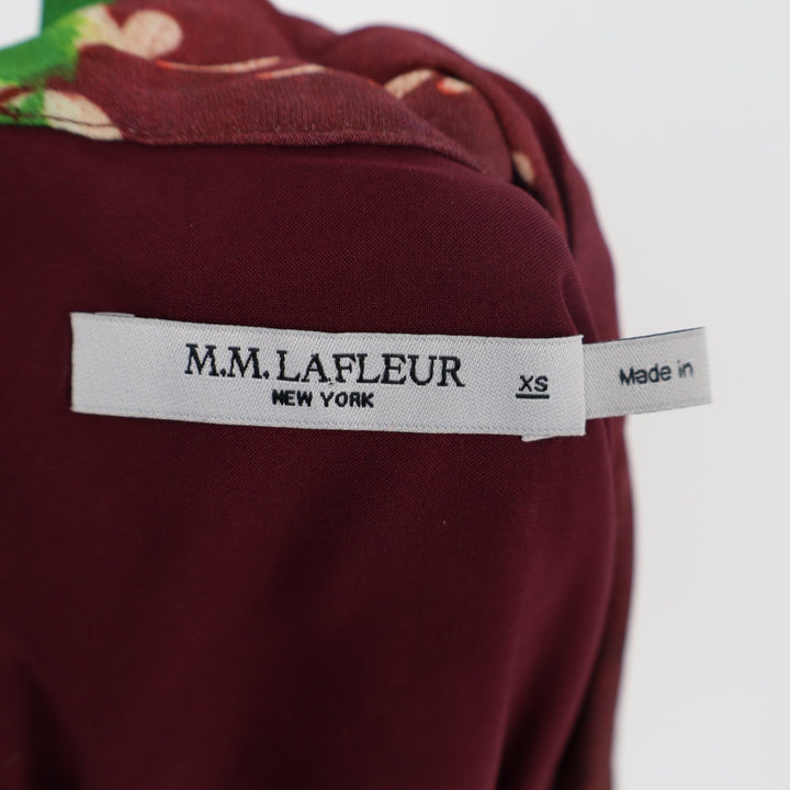 M.M.LaFleur The Antoinette Blouse Top Womens XS Multicolor Dash Plaid Wrap Front