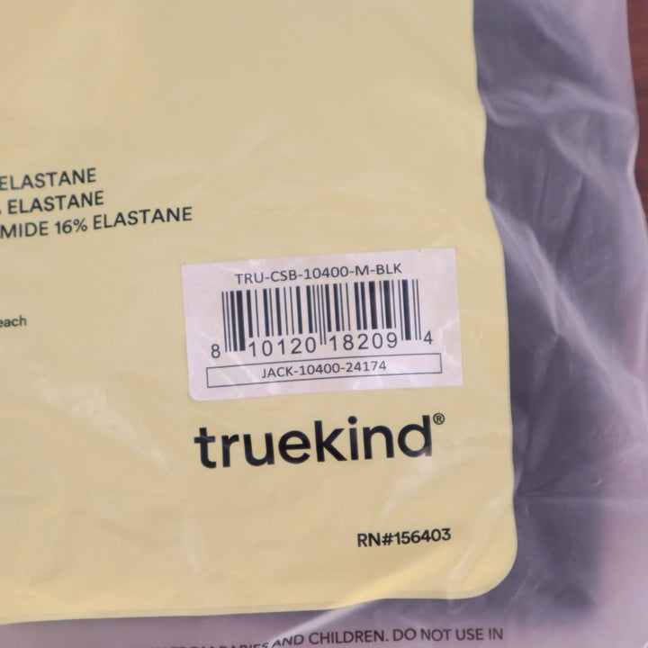 Truekind Convertible Strapless Bandeau Bra Medium Black Built-in Pads Wireless