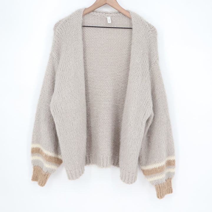 Wishlist Cardigan Sweater Womens Small Gray Knit Open Front Long Sleeve Pullover