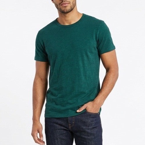 American Giant Premium Slub T-Shirt Mens L Green Cotton Short Sleeve Crew Neck