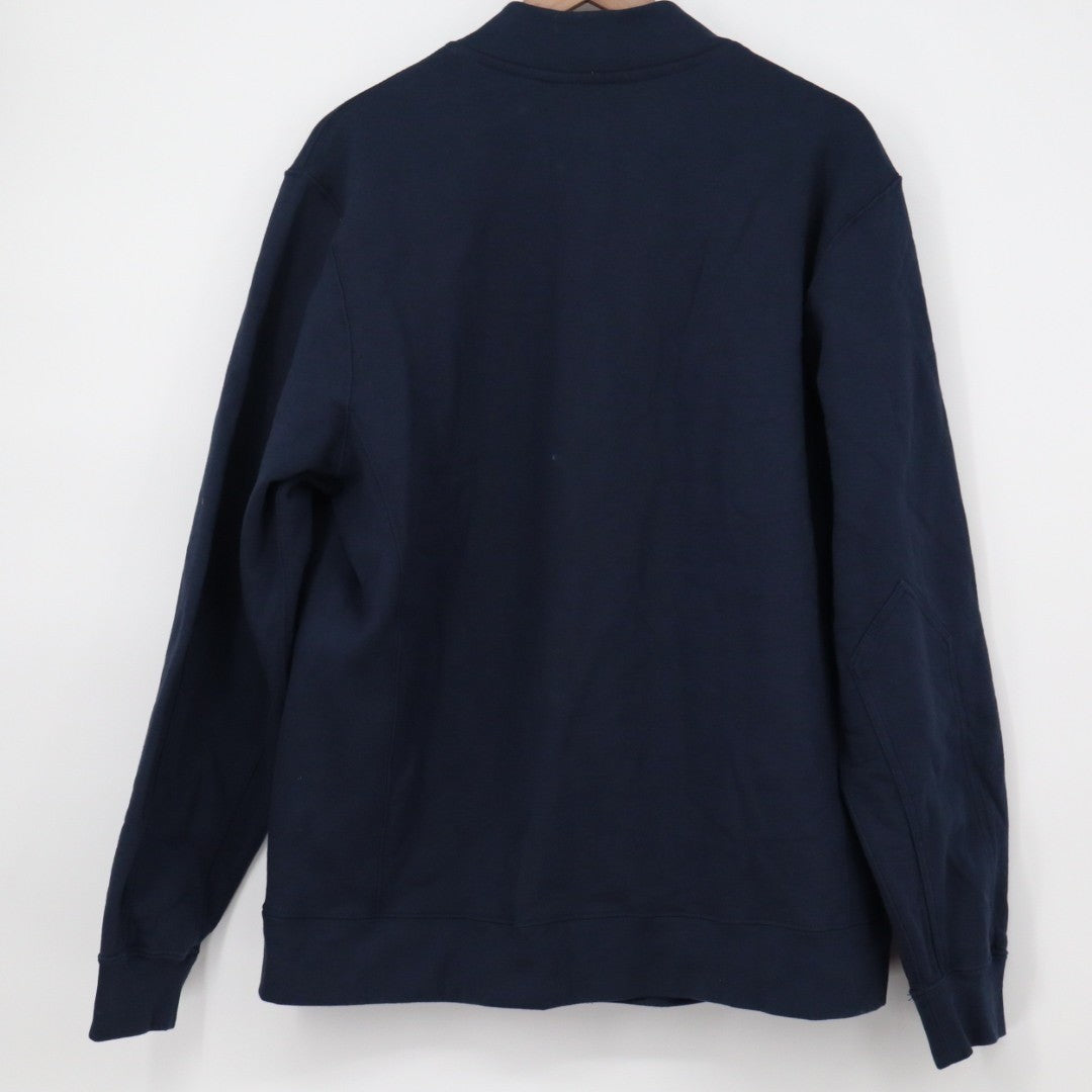 American Giant Moto Full Zip Mike Rowe Sweatshirt Mens XL Oxford Blue Cotton