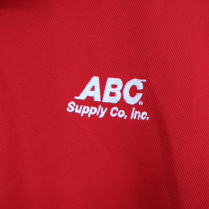 Polo Mens Red Stretch ABC Supply Co. Short Sleeve Golf Tennis Performance