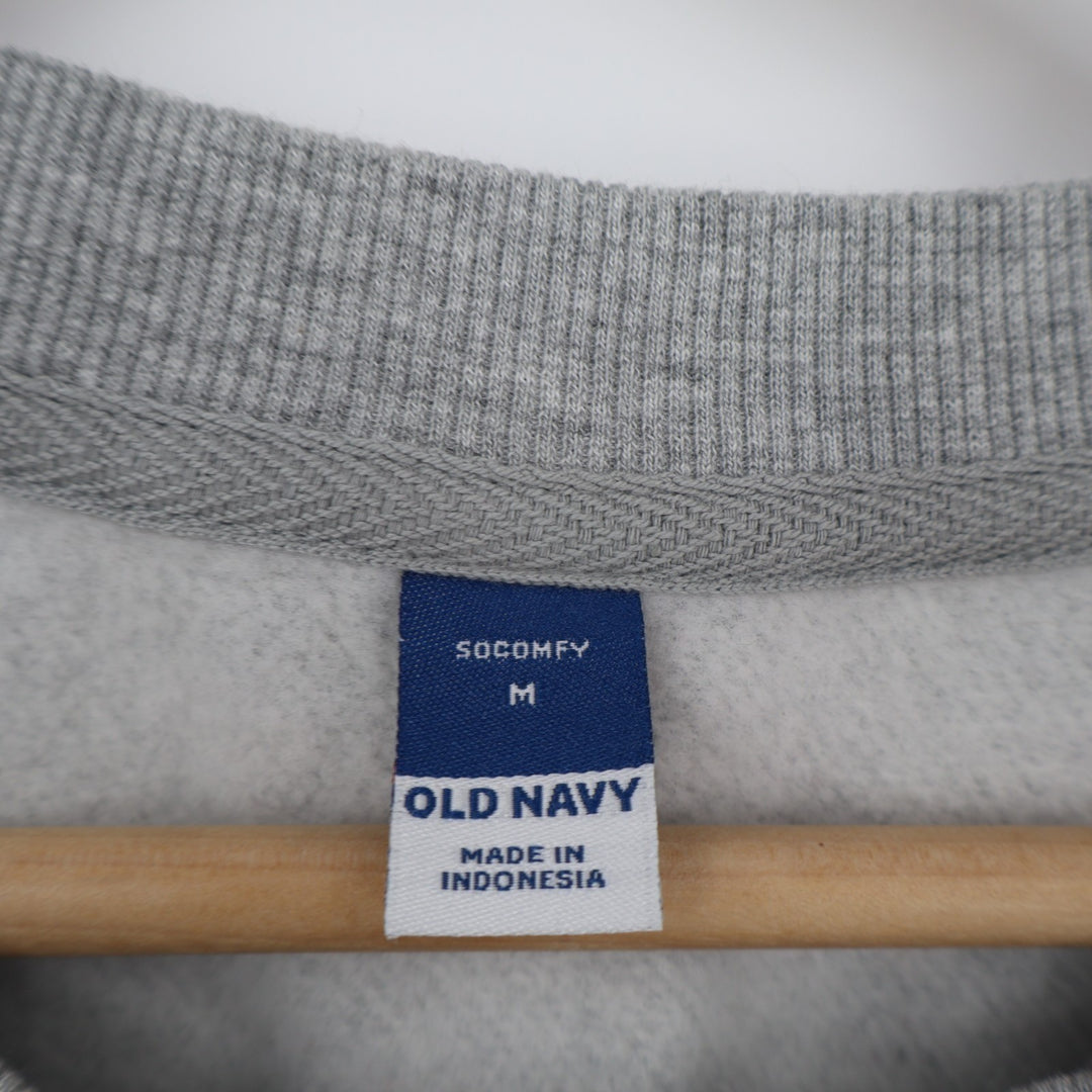 Old Navy Socomfy Sweatshirt Women Medium Heather Gray Cotton Fleece Lined Ribbed