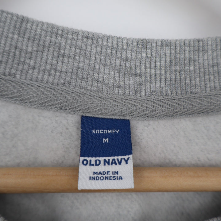 Old Navy Socomfy Sweatshirt Women Medium Heather Gray Cotton Fleece Lined Ribbed