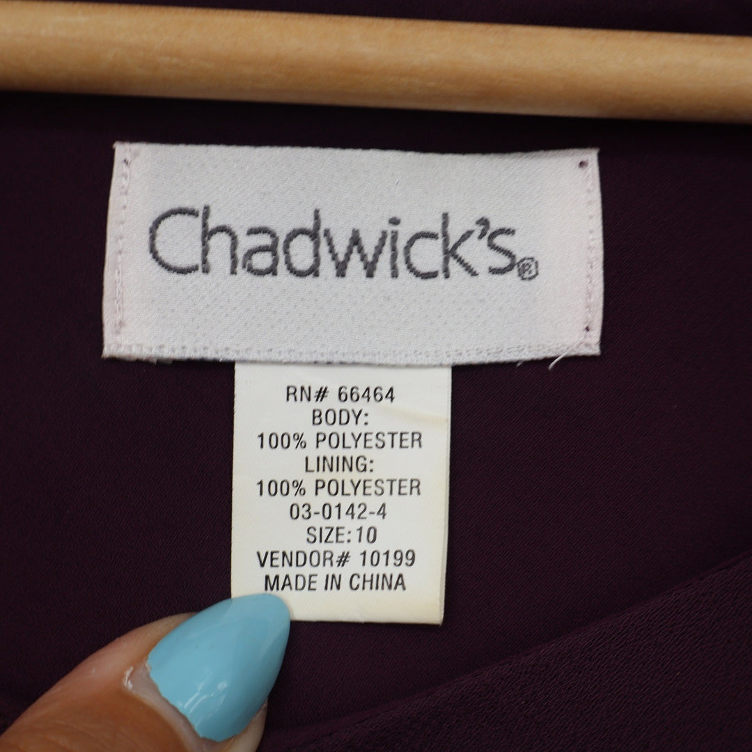 Chadwick's Maxi Dress Womens 10 2-Piece Lace Wrap Set Plum Formal Excellent