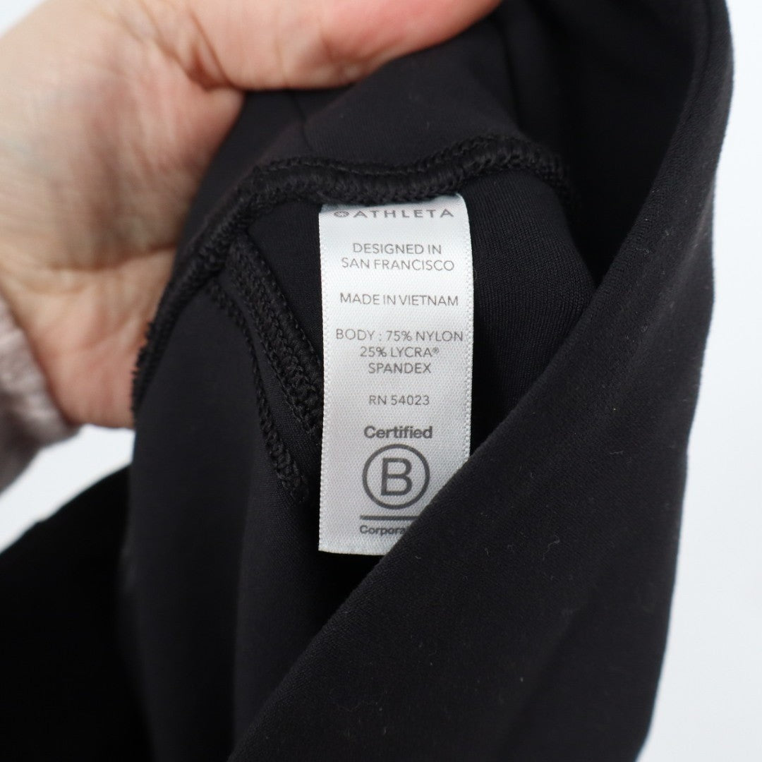 Athleta Horizon Scallop Capri Leggings Womens XS Black Stretch High Waist Active