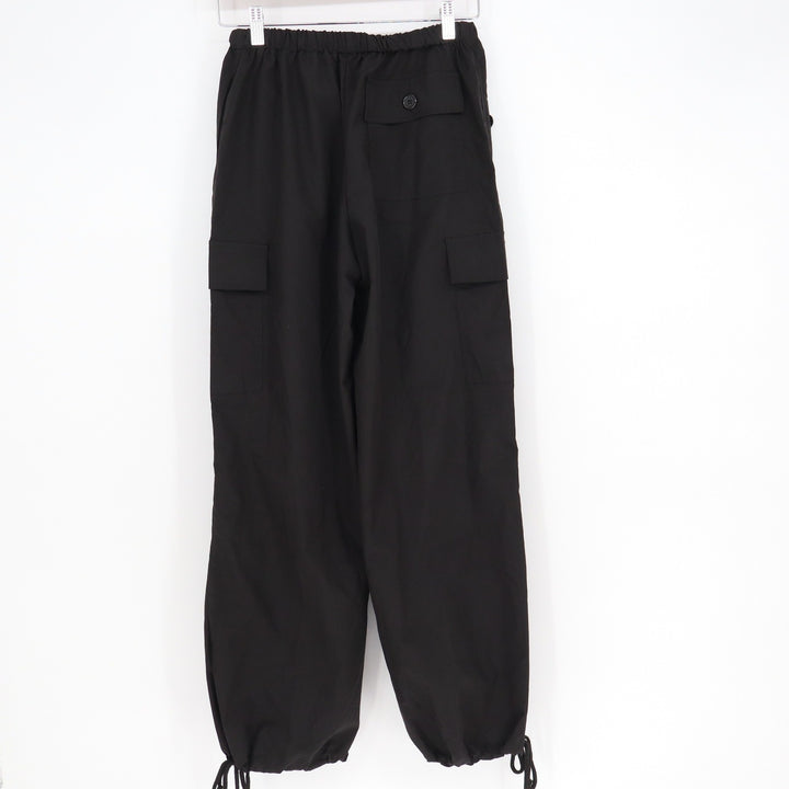SHEIN Black Cargo Parachute Pants Elastic Waist Toggle Hem XS