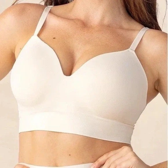 Truekind Supportive Comfort Wireless Shaping Bra Large Beige Stretch Seamless