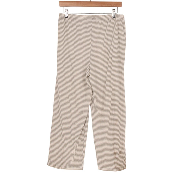 Charter Club Intimates Pajama Set Womens S Gray White Striped Cotton Sleepwear