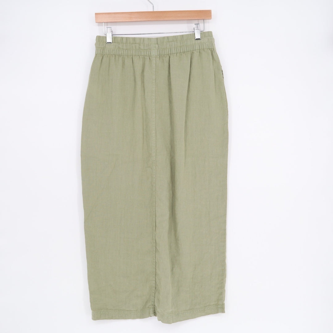 Nicole Miller New York Cargo Midi Skirt Women Small Olive Green Drawstring Waist