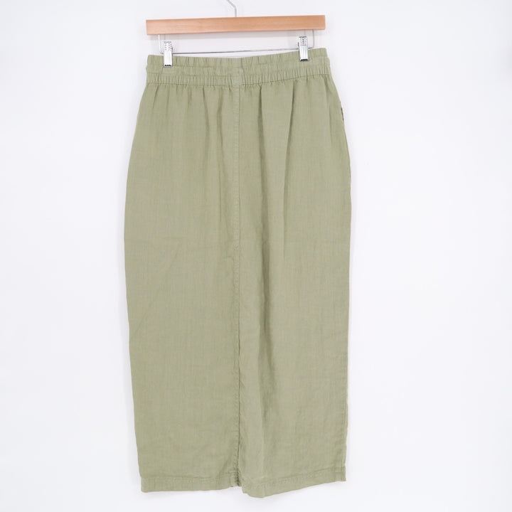 Nicole Miller New York Cargo Midi Skirt Women Small Olive Green Drawstring Waist