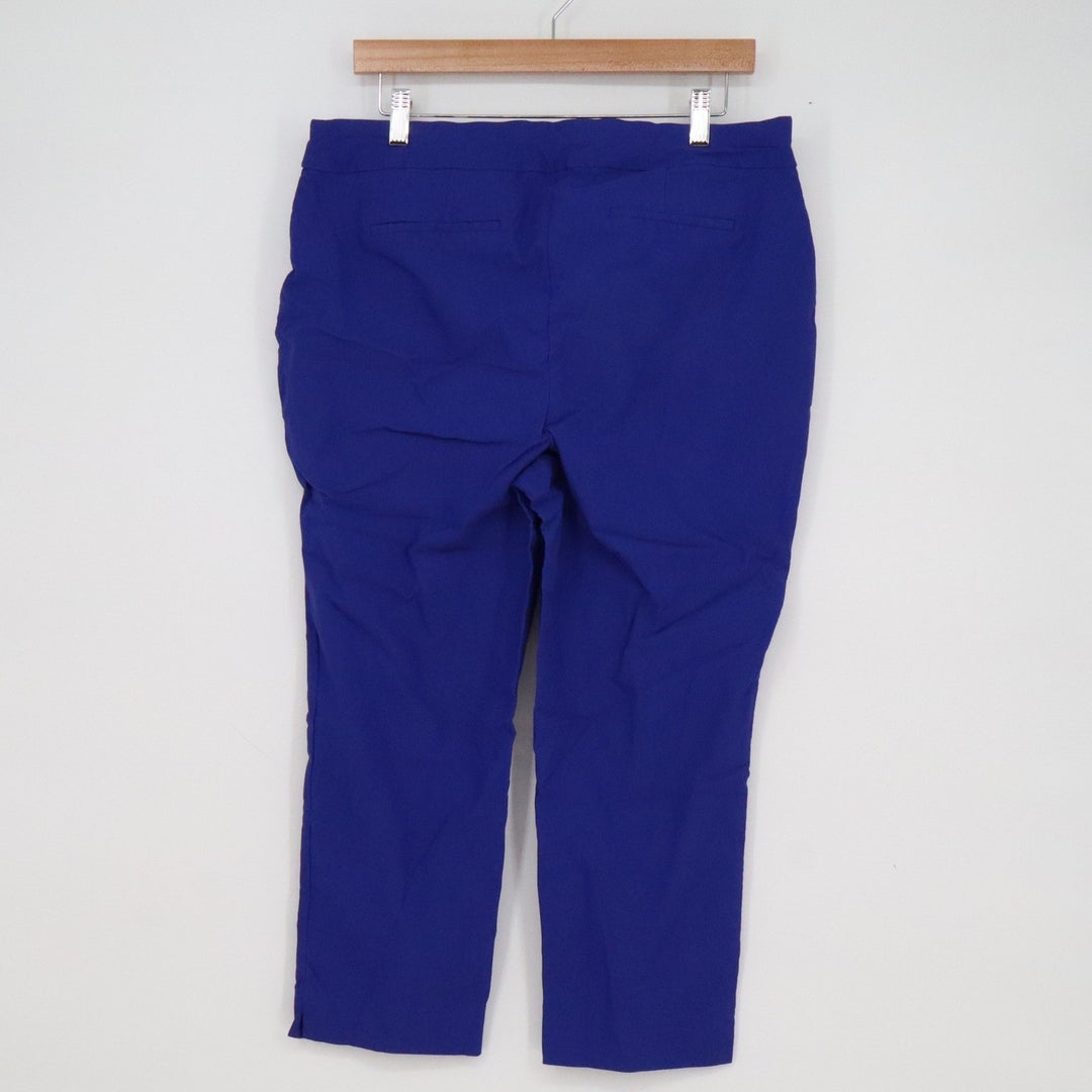 Chicos Brigitte So Slimming Crop Pants Cobalt Blue Size 3 US 16 Stretch Pull On