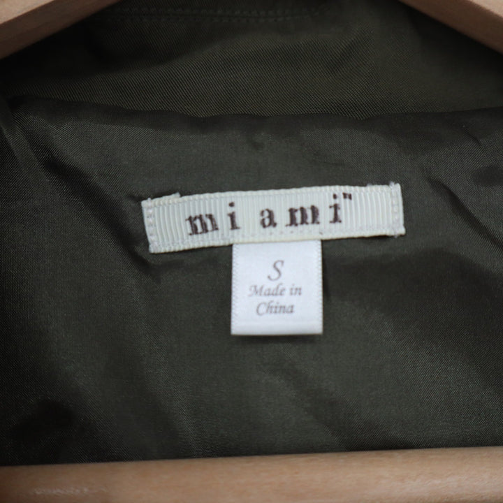 Mi Ami Womens Olive Green Tencel Utility Vest Longline Open Front Size S