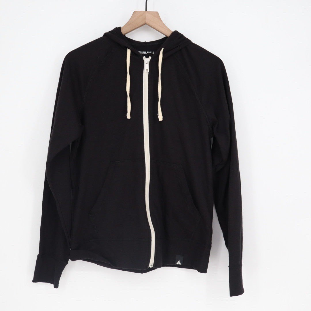 American Giant Full Zip Hoodie Black Made in USA Size S