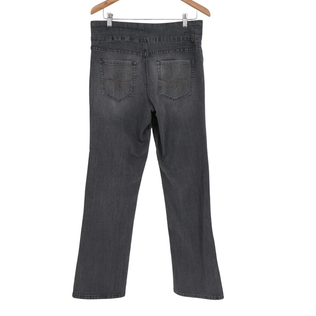 Jag Jeans Womens 16 Gray Denim Cotton Stretch Pockets Elastic Waist Straight Leg
