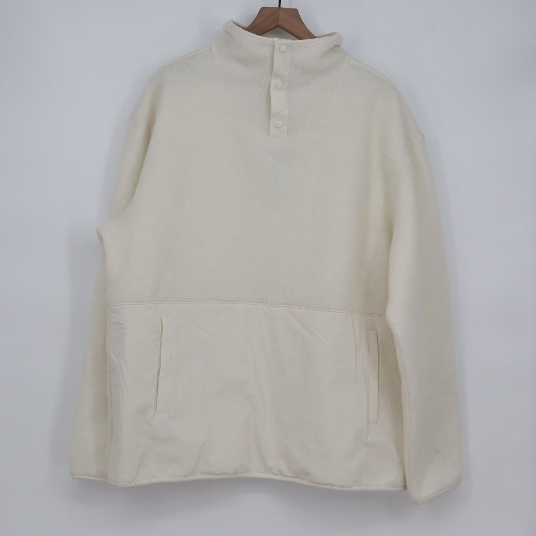 Allbirds Fluff Fleece Jacket Mens XL Cream Pockets Quarter Snap Outdoor Wear