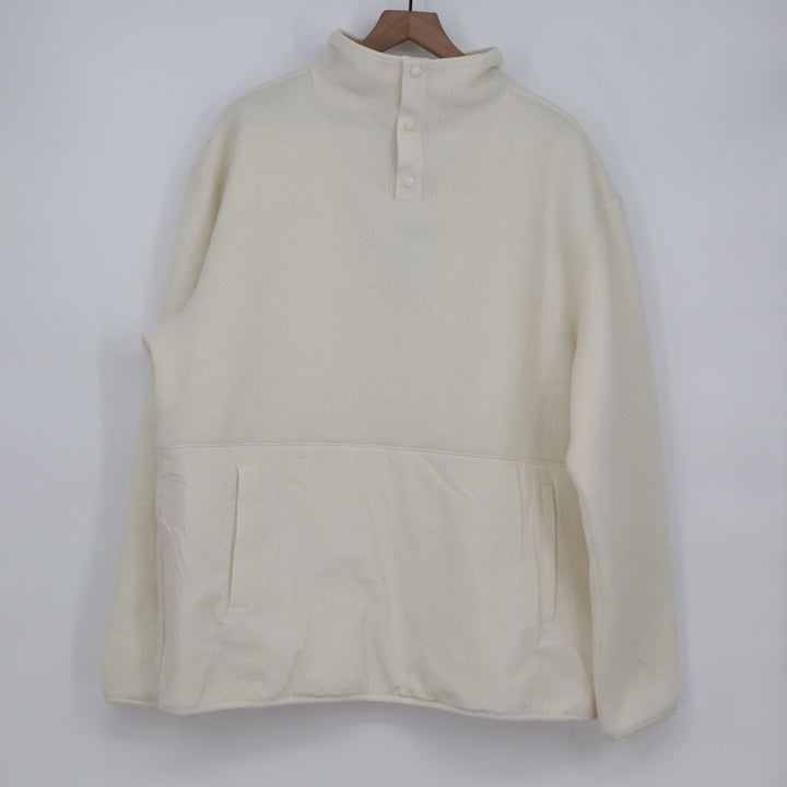 Allbirds Fluff Fleece Jacket Mens XL Cream Pockets Quarter Snap Outdoor Wear