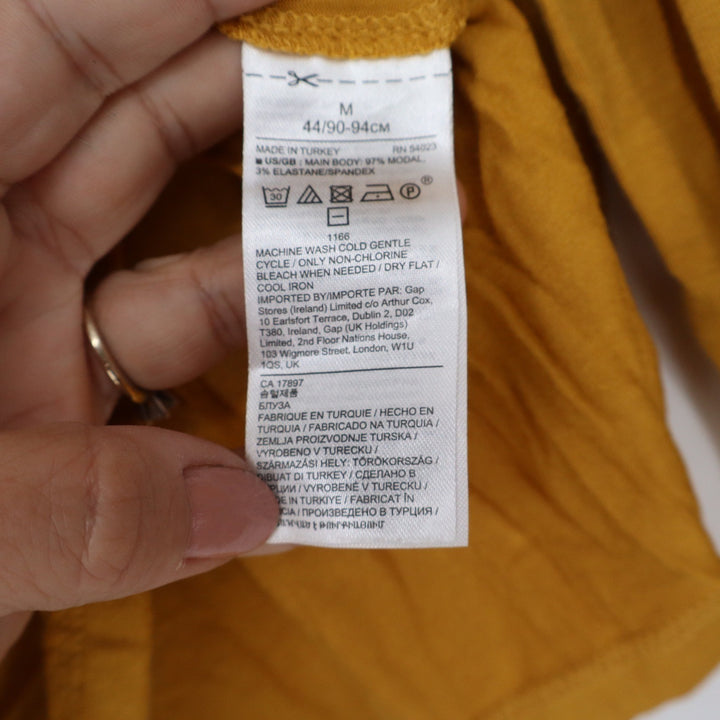 Banana Republic Mustard Yellow Wrap Top Long Sleeve Modal Surplice Medium