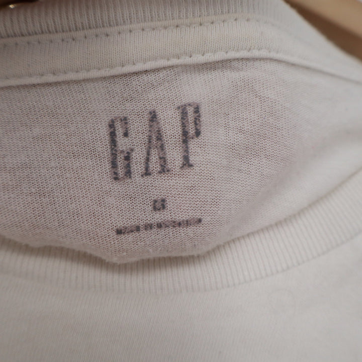 GAP Mens Tropical Palm Tree Graphic T-Shirt Off-White Cotton Size M