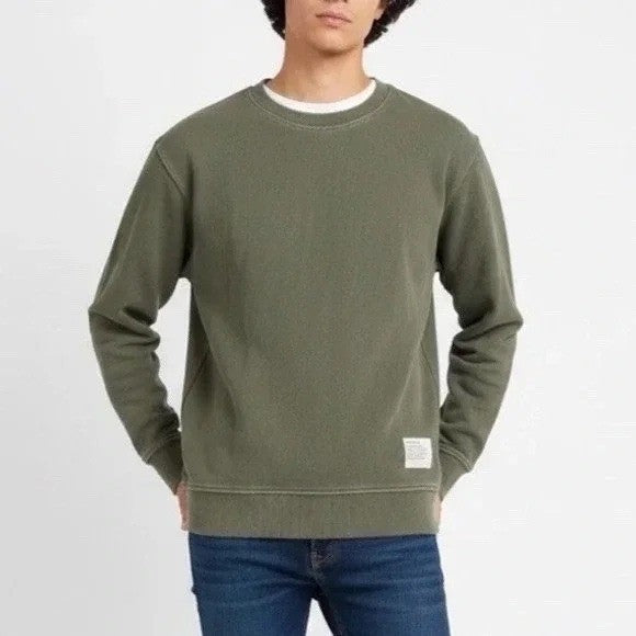 American Giant Crewneck Sweatshirt Olive Green Cotton Made in USA Size Small