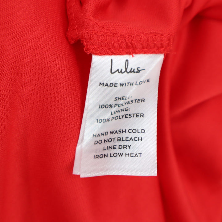 Lulus Red Strapless Maxi Dress Minimalist Formal Gown Womens Size Medium