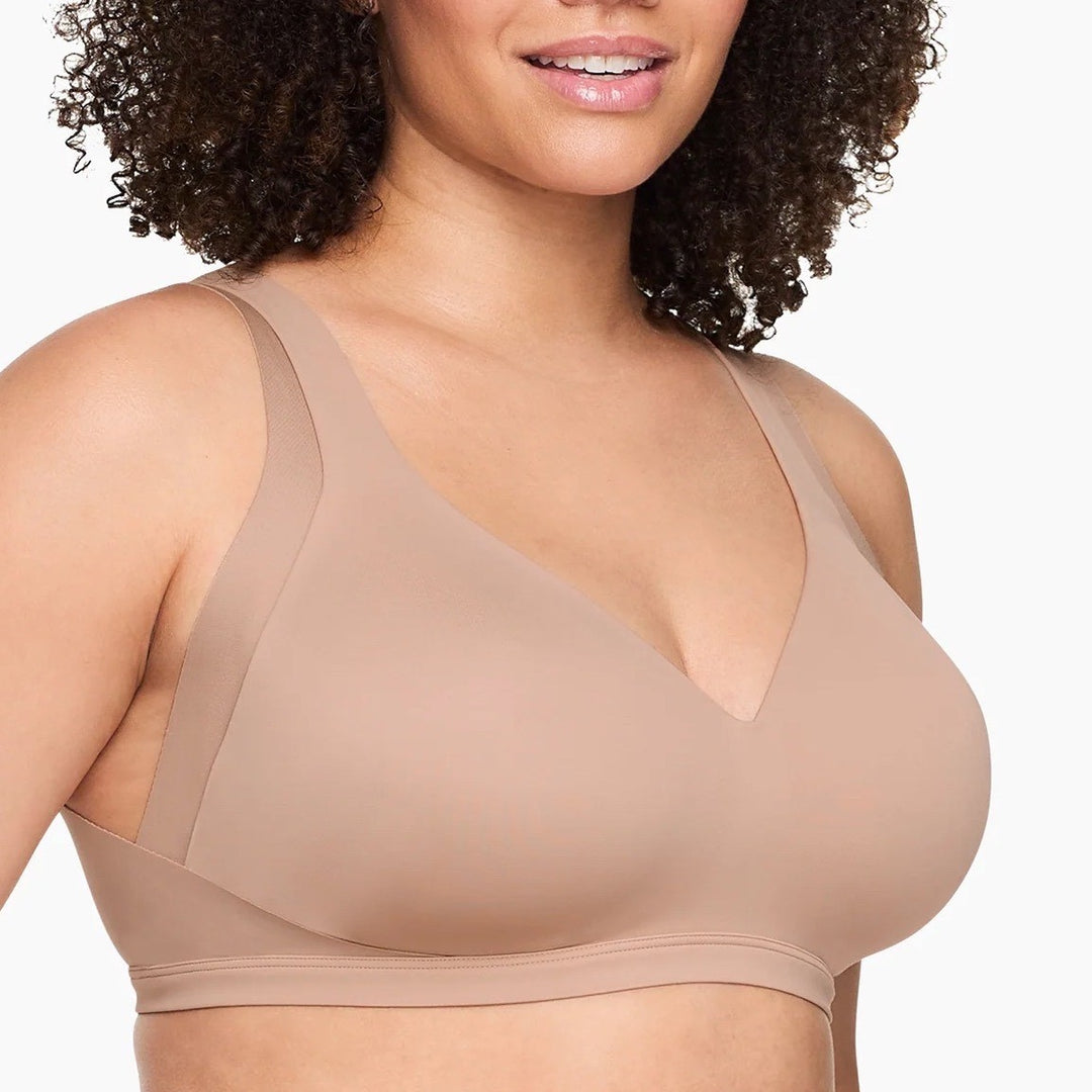 Warners No Side Effects Lift T-Shirt Bra Women 2XL Brown Underarm Back-Smoothing
