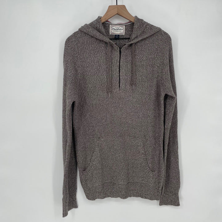 Flag & Anthem Men's Pullover Hoodie Sweater Knit Textured Gray Size M