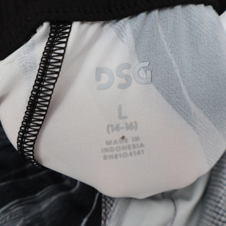 DSG Boys Agility Short Pure White AI Formation Print Black White Large 14-16