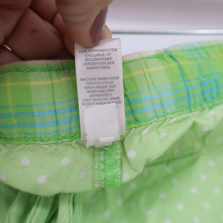 Old Navy Intimates Lime Green Polka Dot Pajama Shorts Medium Drawstring Ruffle