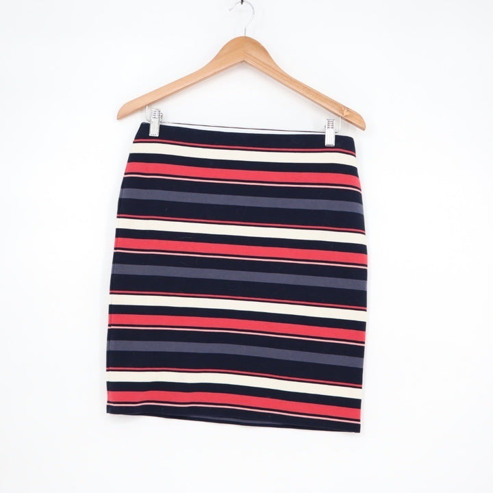 LOFT Outlet Striped Pencil Skirt Navy Red Cream Grey Size S