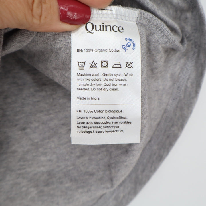 Quince T-Shirt Womens L Organic Cotton Crew Neck Heather Gray Basic Excellent