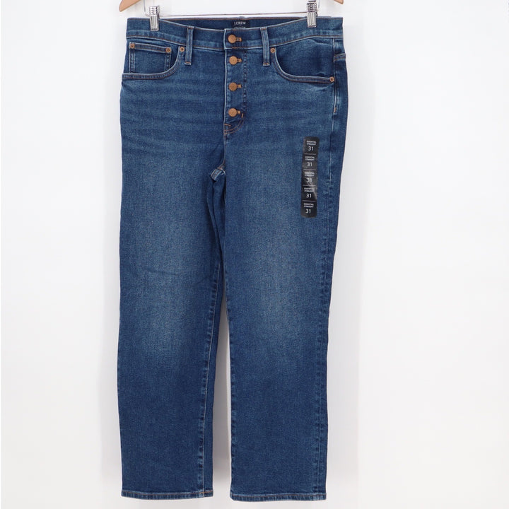 J.Crew Essential Straight Jeans Medium Wash Button Fly Size 31